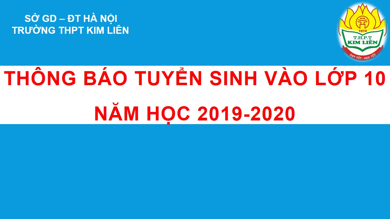THÔNG BÁO TUYỂN SINH VÀO LỚP 10 NĂM HỌC 2019 – 2020