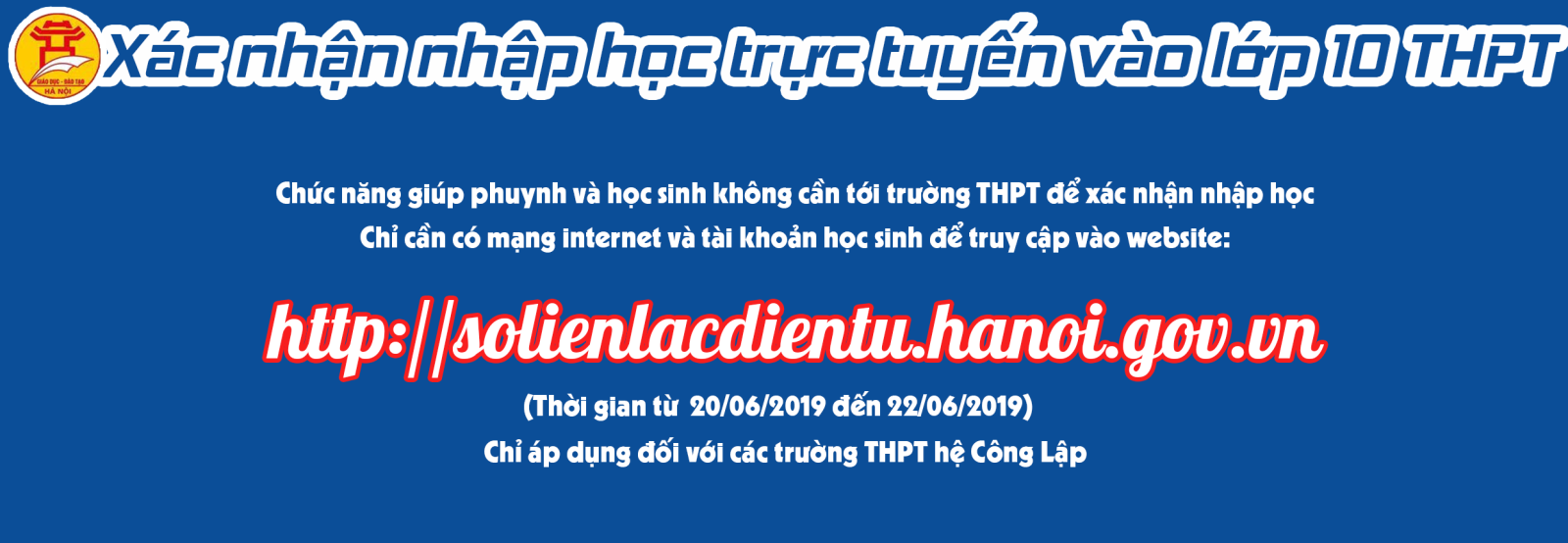 Các bước xác nhận nhập học trực tuyến vào lớp 10 THPT năm học 2019-2020