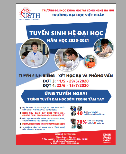 Đại học Việt Pháp - Hỗ trợ truyền thông tuyển sinh đại học năm 2020