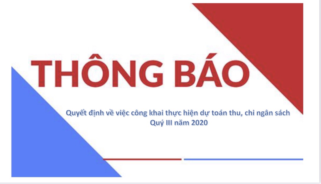 Quyết định về việc công khai thực hiện dự toán thu, chi ngân sách Quý III năm 2020