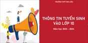 Thông tin tuyển sinh vào lớp 10 năm học 2023 - 2024
