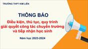 Điều kiện, thủ tục, quy trình giải quyết công tác chuyển trường và tiếp nhận học sinh năm học 2023-2024